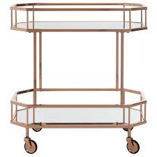 36w x 22d x 32t. Safavieh Silva 2 Tier Mirrored Bar Cart In Rose Gold Bct8004a