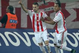 Καραϊσκάκης» σε αγώνα της 6ης αγωνιστικής των play off της super league interwetten. Olympiakos Aek 4 0 Sdna