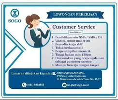 Cara melamar di mall / cara melamar di sapu jalanan semarang / 17++ contoh surat. Lowongan Kerja Customer Service Di Sogo Galaxy Mall Atmago