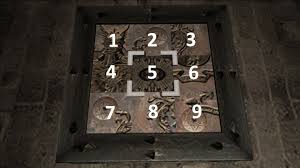 Three different designs surround the main design. Puzzles Resident Evil Center