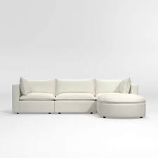 Sinuous wire spring suspension system; Lotus 4 Piece Sectional With Curved Ottoman Crate And Barrel