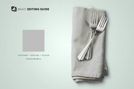 Download Dinner Napkin With Cutlery Mockup Designertale