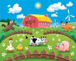 Colorful Farm Wall Mural For Kids Goruntuler Ile Anaokulu Kresler Hayvan