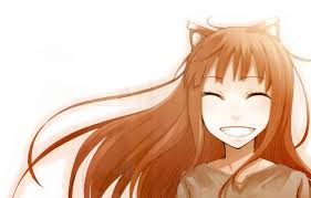 Wolf children is a great. Wallpaper Smile Art Anime Spice And Wolf Holo Spice And Wolf White Background Images For Desktop Section Prochee Download