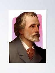 English Novelist George Meredith illustration Poster