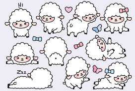 Premium Vector Clipart Kawaii Lambs Cute Lamb Clipart Set High Quality Vectors Instant Download Kawaii Clipart Kawaii Sheep In 2021 Cute Doodles Cute Drawings Kawaii Drawings