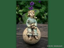 Keramik Rosenkugel Elf Beetstecker Gartenfigur Garden Figures Handmade Art Sculptures