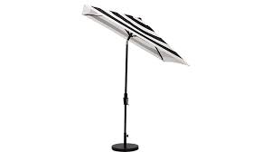 Black And White Striped Umbrella With Base Cb2 Shadow Black And White Stripe Umbrella Width 77 75 Depth 77 75 Height 99 25 Black And White White Stripe Umbrella