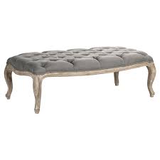 Ottomans rectangle coffee table ottoman rectangular tufted home. Manon French Country Grey Linen Tufted Rectangular Brown Wood Coffee Table Ottoman 51 W 60 W Kathy Kuo Home