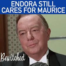 Maurice (Maurice Evans) is visiting with his new, young assistant (Janine  Gray) and Endora (Agnes Moorehead) is forced to admit that she is jealous.  , From Season 5 Episode 28 'Samantha's Good News'