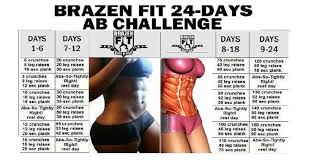 Brazen Fit 24 Day Ab Challenge Chart Fitness And Workout