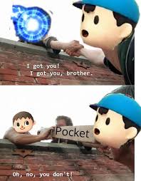 Pk Thunder And Villager S Pocket In A Nutshell Super Smash Bros Memes Smash Bros Super Smash Bros