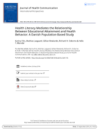 Quand est la journée internationale du je t'aime? Pdf Health Literacy Mediates The Relationship Between Educational Attainment And Health Behavior A Danish Population Based Study