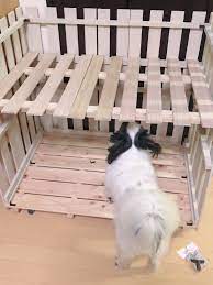 diy メイン材料はスノコ 収納付き2部屋ワンコハウス 後編 収納 ミルクペイント インテリア ウッド