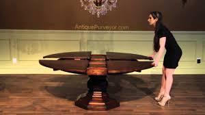Lends a modern cottage farmhouse look to any style. Rustic Round Dining Table For 8 Expandable Jupe Table With Self Storing Leaves Youtube