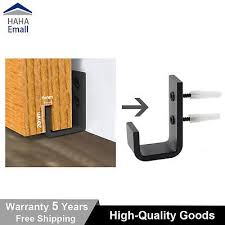 Black Steel Barn Door Hardware Sliding Bottom Floor Guide Wall Guide With Screws With Images Barn Doors Sliding Sliding Barn Door Hardware Barn Door Hardware