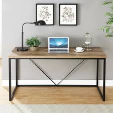 South Perth Reversible Desk In 2020 Metal Writing Desk Mid Century Desk Rustic Industrial