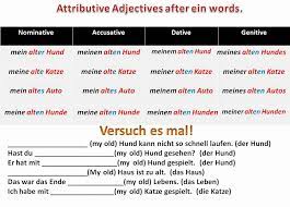 Adjectives And Adjective Endings In German Www Germanforspalding Org Adjectives German German Language