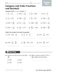 Decimals Fractions And Percents Worksheets Charleskalajian Com