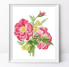 Garden Roses Cross Stitch Pattern Flower Pdf Design Roses Etsy Cross Stitch Rose Cross Stitch Patterns Flowers Cross Stitch Patterns