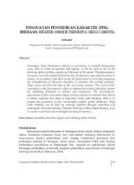 Kaitan rukun negara dengan ppk. Penguatan Pendidikan Karakter Ppk Berbasis Higher Order Thinking Skills Hots