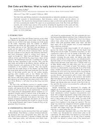Pdf Diet Coke And Mentos What Is Really Behind This Physical Reaction