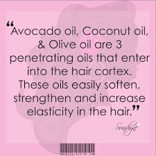 Relaxed And Natural Hair Tip Avocado Oil Coconut Oil And Olive Oil Are 3 Penetrating Oils That Enter Natural Hair Tips Natural Hair Styles Natural Hair Oils