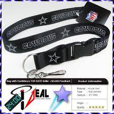 Official Dallas Cowboys Nfl Football Lanyard Keychain Blackout Dallas Cowboys Lanyard Keychain Nfl Football