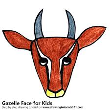 Draw the outline of her head, as shown above. Learn How To Draw A Gazelle Face For Kids Animal Faces For Kids Step By Step Drawing Tutorials