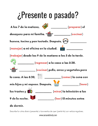 Present Or Past Verb Conjugation Activity With Regular Verbs Learning Spanish Vocabulary Spanish Language Learning Spanish Lesson Plans