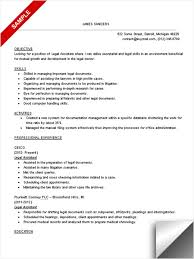 Legal Assistant Resume Sample Myjobsearch Com