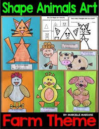 Farm Animals Art Activities Math Geometry Farm Animals Art Activities Art Activities Shapes Kindergarten 2d Shapes Kindergarten