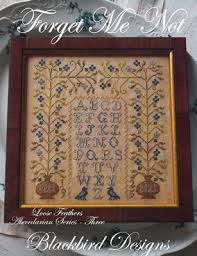 Forget Me Not Loose Feathers Cross Stitch Chart