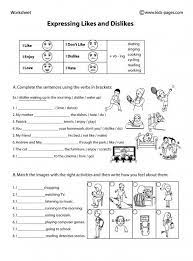Expressing Likes And Dislikes B W Worksheets For Kids English Worksheets For Kids Free Worksheets For Kids