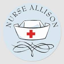 Nurse Cap Add Name Classic Round Sticker Zazzle Com In 2021 Nursing Cap Round Stickers Nurse