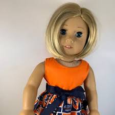 18” Doll Auburn Blue/orange Gameday Dress