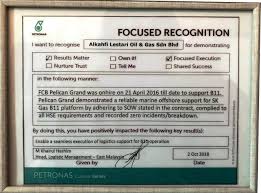 Shipments available for petronas carigali sdn bhd, updated weekly since 2007. Alkahfi Salina Received Focused Recognition Award Results Matter From Petronas Carigali Sdn Bhd Alkahfi Lestari Oil Gas Sdn Bhd