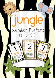 jungle number posters 0 to 20 teaching resources