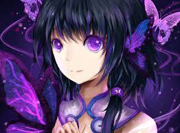 We hope you enjoy our growing collection of hd images to use as a background or home screen for. Purple Eyed Anime Girl With Butterflies Around Her Head Hd Wallpaper Background Image 2125x1566