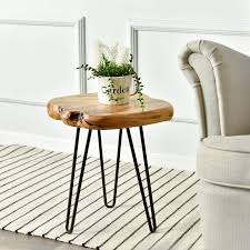 Maybe you would like to learn more about one of these? Welland Live Edge Side Table With Hairpin Legs Natural Edge Side Table Small Nightstand Wood 15 5 Tall Amazon Ca Home