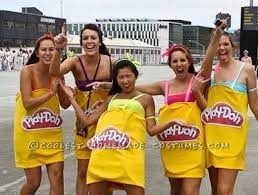 We Wore These Playdoh Costumes To The Rugby Sevens 2011 In Wellington New Zealand Which Is A Huge D Halloween Costumes Friends Group Costumes Play Doh Costume