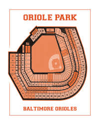Print Of Vintage Baltimore Orioles Park Baseball Seating Chart