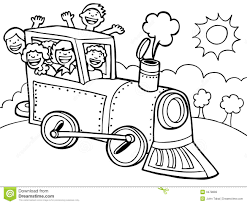 Child Train Ride Black And White Stock Vector Illustration Of Friends Child 9478898