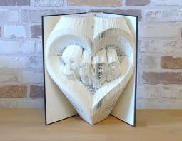 Weitere ideen zu hochzeitskarte basteln, hochzeitskarten, karte hochzeit. Gefaltetes Buch Herz Mit Papa Buchkunst Bookfolding Buchfalten Dekoration Vatertag Geburtstag