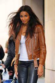 Ciara Leaving Mtv Studios Tight Leather Pants Leather Outfit Fashion