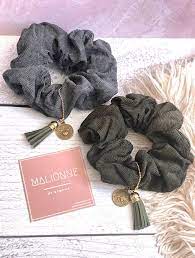 Horoscope Charm Scrunchie Tassel Hair Tie Olive Gray Etsy Diy Hair Accessories Handmade Hair Accessories Hair Ties
