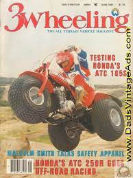 1981 honda atc 185s 3 wheeler test 3 wheeling magazine バイク車レトロポスター bike car retrospective poster pinterest