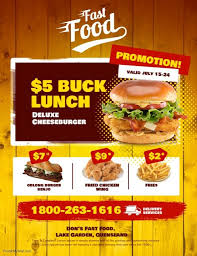 Fast Food Menu Promotion Flyer Poster Fast Food Menu Food Food Menu