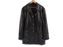 Vintage 70s Black Leather 3 4 Length Jacket Large Mens Disco Jacket Made In Canada Jj Leather Size 44 Men Vintage Clothing Vintage Clothing Men Vintage Outfits Black Leather
