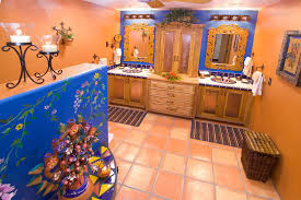 Bring the full mexican tradition into your bathroom with matching talavera tiles, sink and toilets. Bathroom Bold Mexican Style Mediterranean Bathroom Phoenix By Mccaleb Construction Inc Houzz